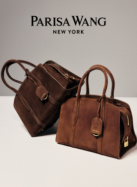 Parisa Wang嘉柏丽系列27中号麂皮波士顿包手提包可斜挎休闲通勤