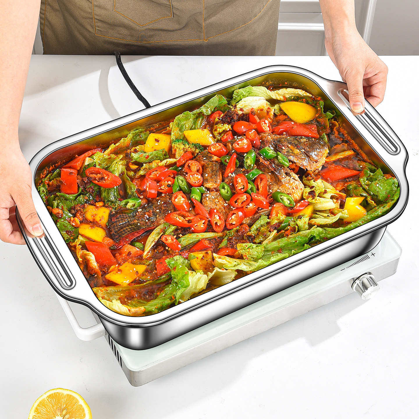 316不锈钢平底方盆托盘商用食堂餐厅菜盘烤鱼盘烧烤盘卤肉盆冷冻,餐饮具,盘,淘宝优惠券,粉丝福利购,淘宝优惠卷