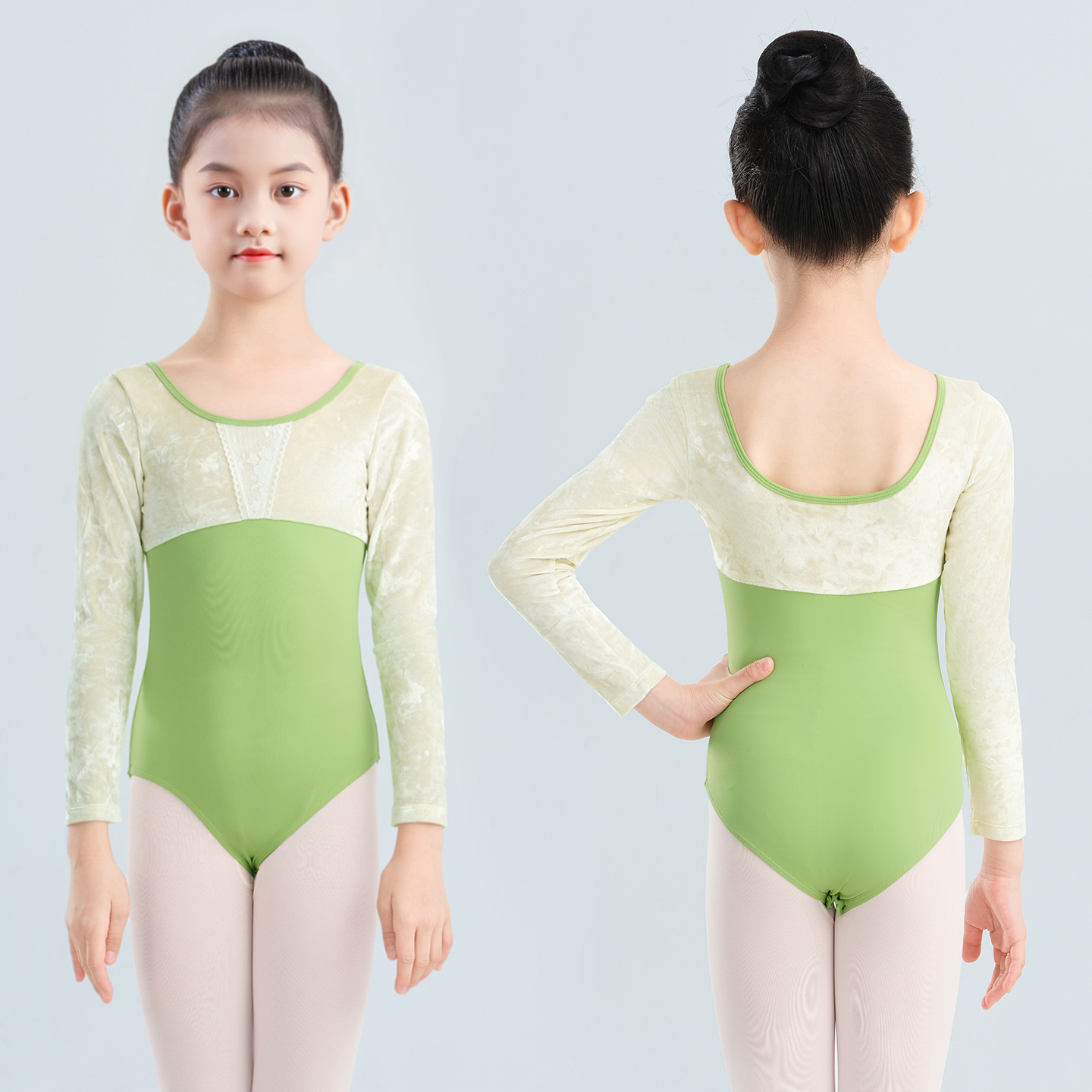 芭蕾舞练功服长袖女童中国舞服