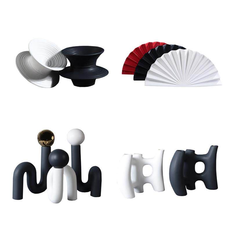 现代极简家居陶瓷扇形装饰品斯堪的纳维亚模式房间客厅酒柜入口顶,家居饰品,装饰摆件,淘宝优惠券,粉丝福利购,淘宝优惠卷