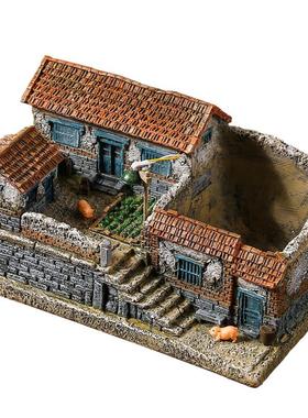 怀旧覆古摆件客厅茶几庭院装饰工艺礼品摆饰桌面微景观摆设老房子