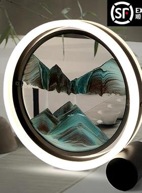 流沙画新屋摆件礼物轻奢家居客厅玄关卧室办公室沙漏创意装饰品