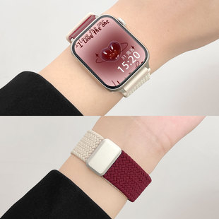 适用红米watch6表带手表Redmi5代秋冬redmiwatch4磁吸扣编织尼龙回环小米手环9pro智能运动8pro磁吸扣替换带