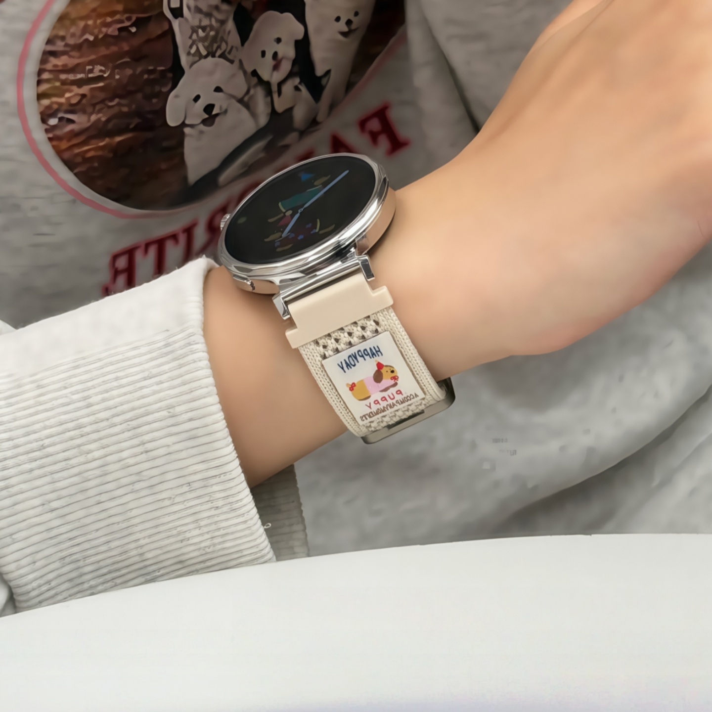 鑫景辉适用华为GT小狗编织表带