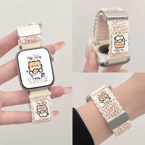 适用红米手表可爱小猫编织表带