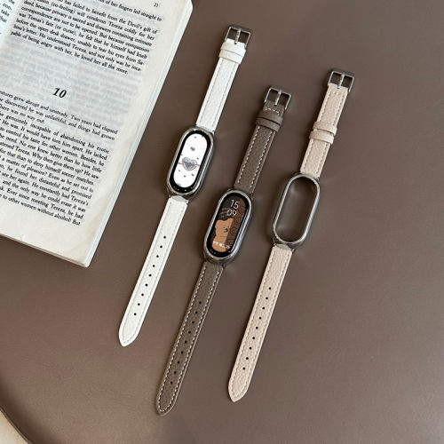 鑫景辉适用小米手环荔枝纹皮表带