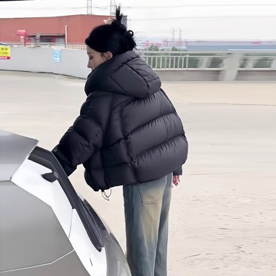 棉服女款爆款2025新款羽绒棉衣短款宽松冬季外套反季清仓黑色棉袄