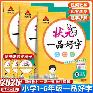 字帖小学生专用小学语文课本同步字帖人教版一二三四五六年级下册2026版笔顺笔画课本字词句诗词练习默写背诵小学生行书行楷体字帖