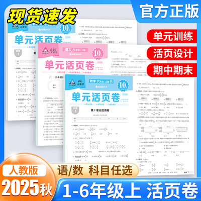 2025新版语文数学人教版活页试卷