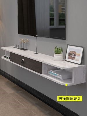 背景悬空壁挂电视柜简约现代极简装饰柜整理餐厅壁挂架置物墙壁.