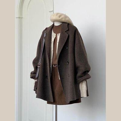 西装毛呢外套女短款小个