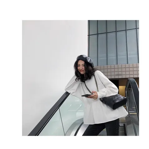 新款上衣2025休闲卫衣纯色潮宽松长袖韩版显瘦秋季女装T恤女