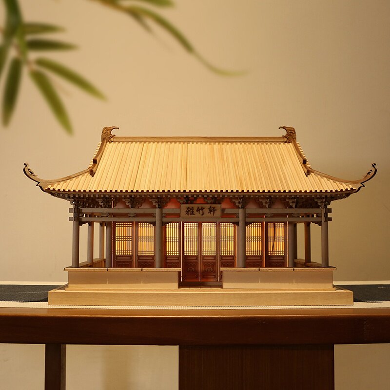 中式古建筑楼房模型苏式中国风样板间售楼处茶室书房入伙装饰摆件