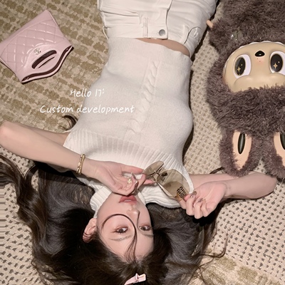 Hello17修身显瘦纯色高领针织