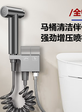 全铜马桶伴侣套装增压喷枪冲洗蹲便器厕所一进二出三出角阀妇洗器