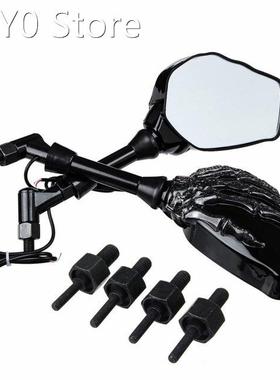 Motorcycle Side Mirror Skull Hand Claw Rear View Mirrors LED