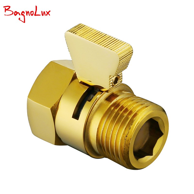 Bagnolux Gold Shower Pressue Quick Valve Brass Water Contro