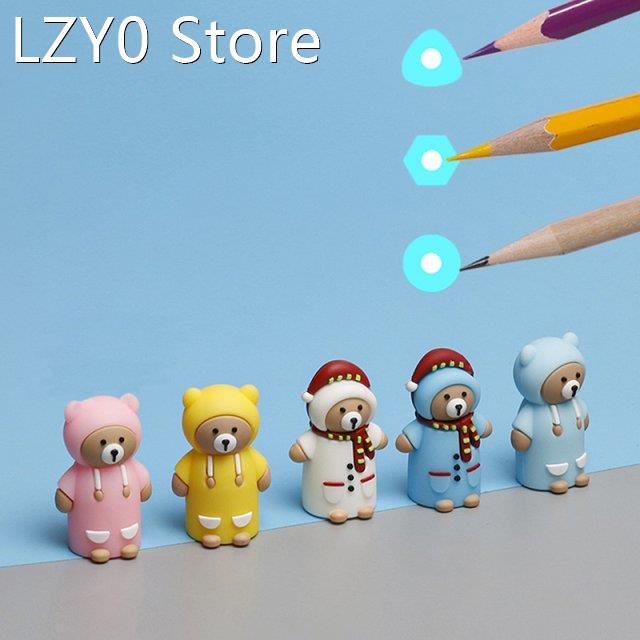 1x Cute Cartoon Soft Bear Pencil Sharpener Kawaii School Sup