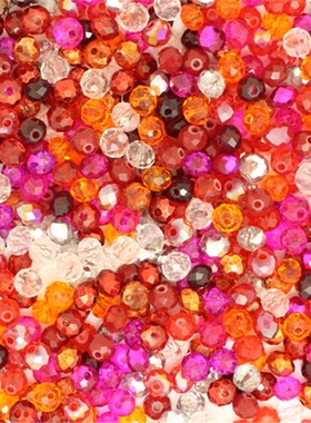 Isywaka Pink Multicolor 4*6mm 50pcs  Rondelle Austria facete