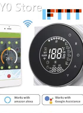 Smart Electric Heating Thermostat with Touchscreen LCD Displ