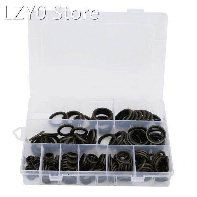 180Pcs M6-M24 Oil Drain Screw Gasket Washer Set Bonded Seali