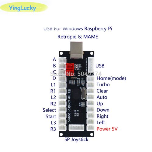 Arcade Zero Delay USB Encoder PC To Joystick Replacement Pa