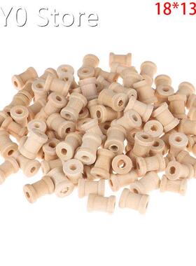 100PCS Wooden Color Empty Thread Spools Wood Bobbins Reels O