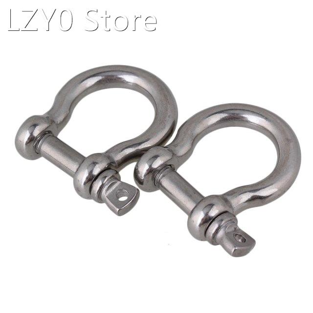 5 x Silver Screw Pin Bow Anchor Shackle European Style M6 30
