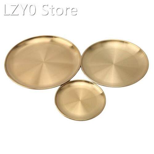 Gold Plate Serving Dining Dish Party Kitchen Food Fruit Cake