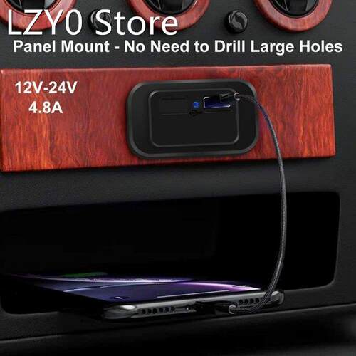 Universal Dual USB Car Charger Socket Power Outlet With Cap