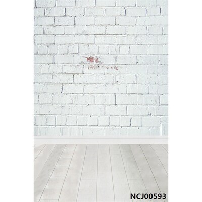 Laeacco Brick Wall Wooden Floor Portrait Grunge Photozone Ph