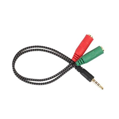 Dropship! Braided 2 In 1 Cable Adapter Splitter 3.5mm Audio