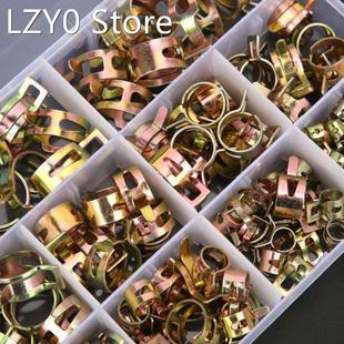 155Pcs Hose Clamp Colored Zinc-Plating Spring Clip Water Tub