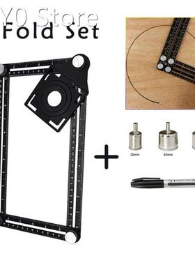 4 Fold Drill Set Construction Angle Measuring Ruler Aluminum