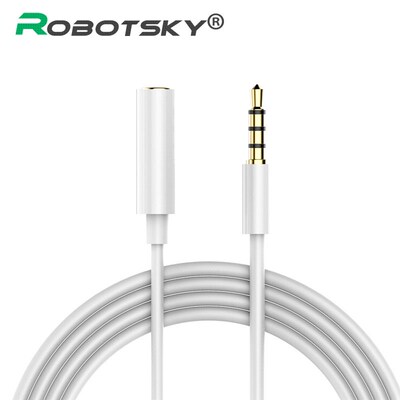 Robotsky Universial 3.5mm Audio Extension Cable 4 pole Male