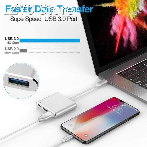 Aluminum Alloy 3 in 1 USB 3.1 HUB Converter Installa Remove