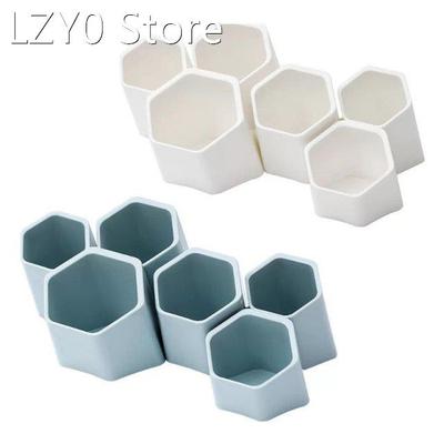 Multi-function Hexagonal Desktop Pen Holder Container Combin