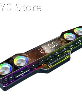 Rgb Bluetooth Speaker Subwoofer Aux Home Clock Indoor Speake
