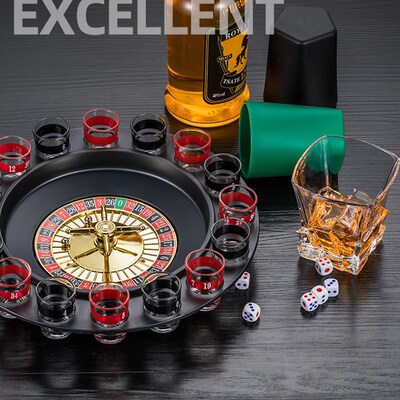 16 hole roulette spinning and revolving wine glass game Fun