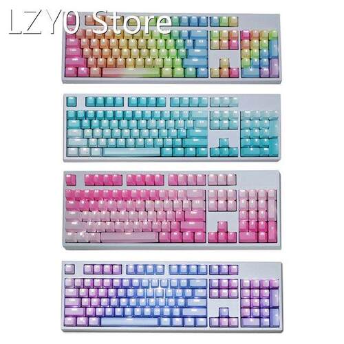 104pcs Gradient Color Mechanical Keyboard Keycaps for Cherry