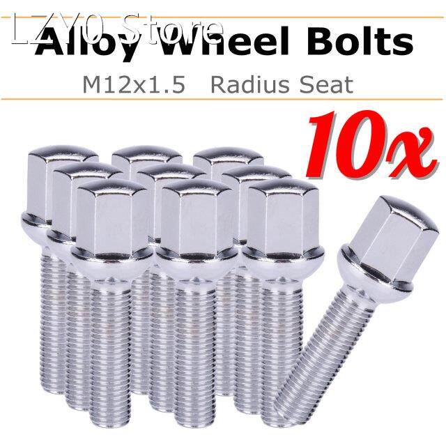 20pcs M12x1.5 40mm Alloy Lengthen Wheel Bolts Chrome For Mer