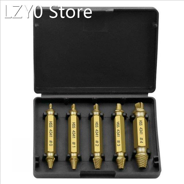 5PCS Screw Extractor Kit Double-head Broken Bolts Remover Re