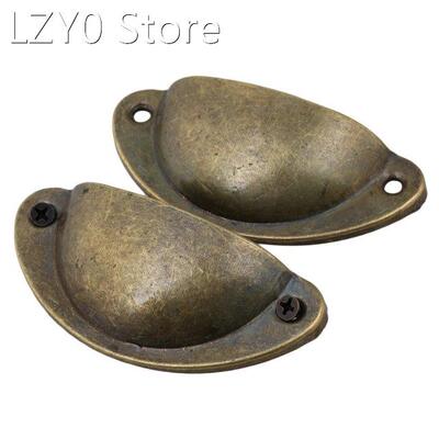 4 x Yellow Bronze Semicircle Shape Vintage Door Drawer Pull