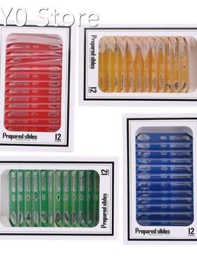 48pcs/set Kids Plastic Prepared Microscope Slides Biological