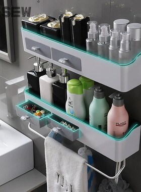 GESEW Multifunction Bathroom Shelves Wall mounted Storage B