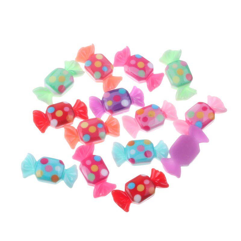 50Pcs Mixed Pointed Resin Candy Cabochon Flatback Decoratio