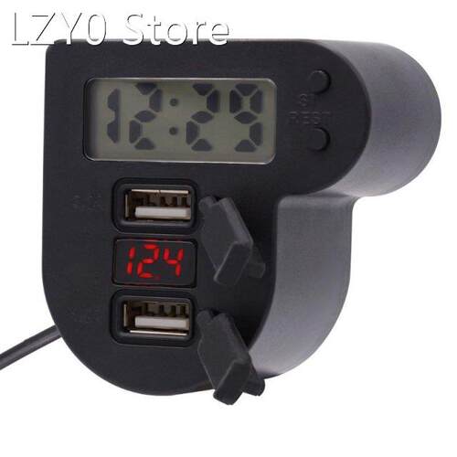 Waterproof 12V 24V Motorcycle Dual USB Charger With Time Clo