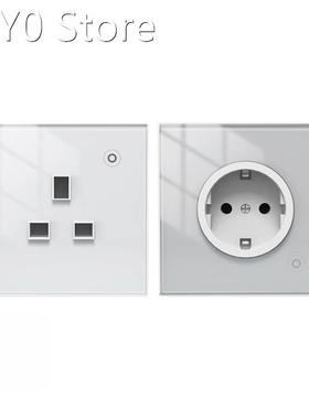 Tuya WiFi Wall Socket with Timer 16A Remote Control Glass Pa