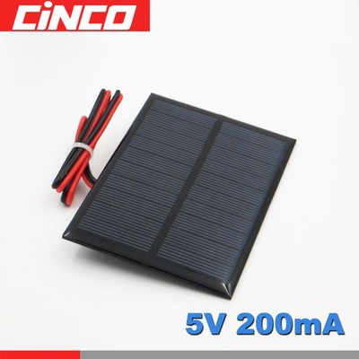 5 V 200mA 1 Watt W extend wire Solar Panel Polycrystalline S