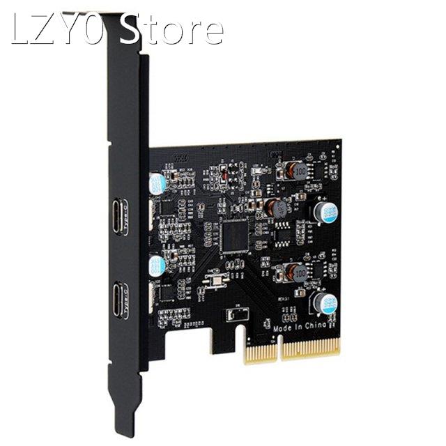 Pcie to USB-C Expansion Card Pcie X4 to Two-Port USB-C Adapt
